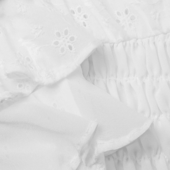 FOR LOVE & LEMONS | NWT Bora Bora Ruffled Mini Dress | White Eyelet Sweetheart S - Picture 7 of 13